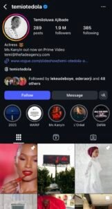 Temi Otedola changes surname to Ajibade