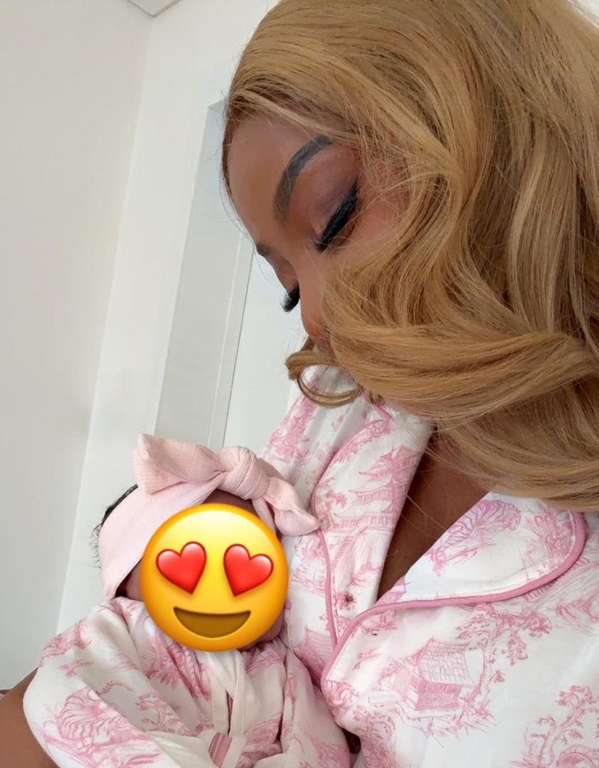 Toke Makinwa and daughter Yaya twinning